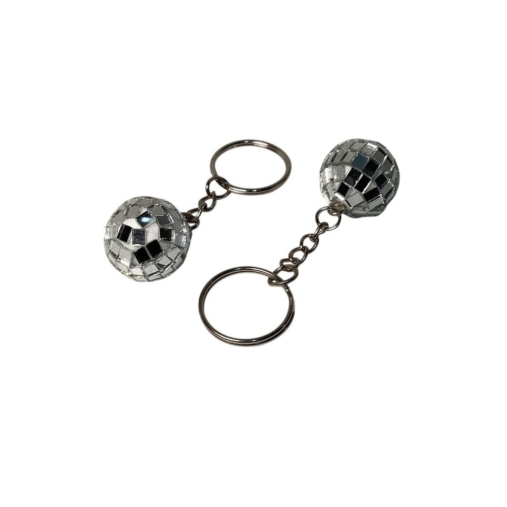 80 Pcs Mirrored Disco Ball Key Chains Backpack / Book Bag Charms New 80 Pcs